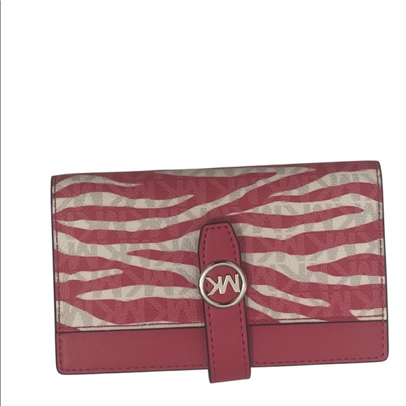 Michael Kors Accessories - Michael Kors Pink and White Zebra Wallet